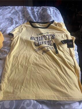 Schitt's Creek Yellow Graphic Tee with Black Trim by Torrid new size 2x